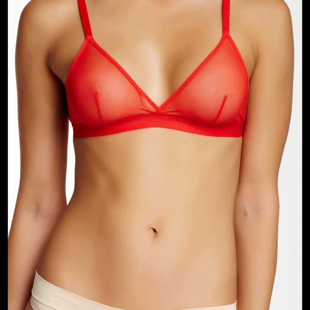 ❤️JOES JEANS RED POPPY SHEER BRALETTE NWT $38 VALU